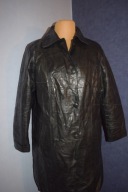 PIĘKNY PŁASZCZ SKÓRZANY CZARNY SKÓRA NATURALNA NA PODPINCE_46
