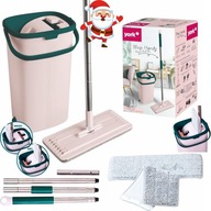 Mop Płaski z Dwukomorowym Wiadrem KIJ TELESKOPOWY – Czysta Podłoga SZYBCIEJ