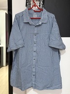 J Koszula George biel niebieski subtelna krata bawełna kieszeń duża 3XL