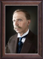 Obraz Witold Maliszewski portret w drewnianej ramie ze szkłem