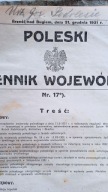 POLESKI DZIENNIK WOJEWÓDZKI ROCZNIK 1931 od nr 1-17 Brześć nad Bugiem