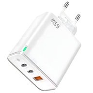 ŁADOWARKA SIECIOWA SZYBKA 65W GaN USB QC 2x USB-C UNIWERSALNA