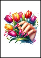 A2 PLAKAT DO SALONU MANICURE URODY, PLAKAT DLA KOSMETYCZKI PAZNOKCIE LAKIER