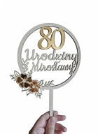 PERSONALIZOWANY TOPPER NA TORT ZE ZŁOTYM LUSTREM URODZINY