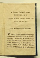List patentowy na aparat gorzelniany Królestwo Polskie 1835 r.