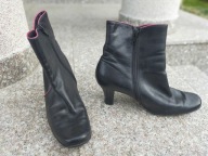 GABOR nr 38/4,5UK czarne wygodne botki skóra