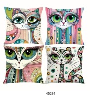 Poszewki na poduszki 4szt 45x45cm koty kotki kolorowe 45284