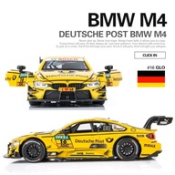 BMW M4 DTM 1:32 Metalowy Model Die-Cast | Światło Dźwięk Pull Back |ŻÓŁTY