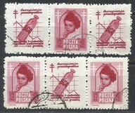 *ROCZNIK 1948 Fi 488 Pw 7 trójki c,d kas. GRUŹLICA / mostki - komplet