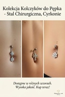 Zestaw 3 kolczyków do pępka MKM Design | Stal chirurgiczna 316L.