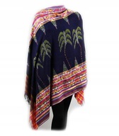 PIĘKNY Duży Szal Indyjski**GRANAT KOLOROWY PALMY KRATA