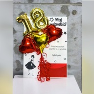 Kartka 3D na 18 urodziny z balonami (rękodzieło)