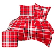 pościel z flaneli 220x240 +2x50x60 zamek F 146-1 czerwona w kratkę