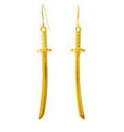 Kolczyki "Katana", kolor złoty