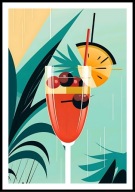 A2 PLAKAT DO KUCHNI JADALNI RESTAURACJI KIELISZEK CZERWONY DRINK WIŚNIE