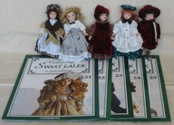 Lalki porcelanowe kolekcjonerskie De Agostini z zeszytami nr21-25 5szt.