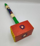 STARY drewniany ozdobny TŁUCZEK ręczna robota 28cm