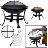 GRILL DO OGRODU PALENISKO PRZENOŚNE BERDSEN MISA STALOWA Z POKRYWĄ 60 CM