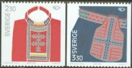 Szwecja 1989 Znaczki 1537-8 ** Skandynawia folklor stroje ludowe