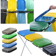 KOSZ DO SEGREGACJI ŚMIECI DUŻY STOJAK STELAŻ TRZY STANOWISKA POJEMNY 120L