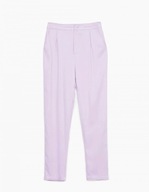 Cropp fioletowe lawendowe cygaretki spodnie materiałowe różowe wysoki stan