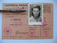 PKP BYTOM KARB LEGITYMACJA SZKOLNA DLA UCZNIA 1952