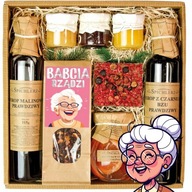 PREZENT DLA BABCI PREMIUM ZESTAW HERBATA MIODY SYROPY NATURALNE KRAFTOWY