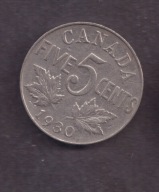 Kanada - 5 Cents 1930 rok
