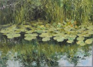 Nenufary" obraz olejny na płótnie 30x40cm , oryginał Garncarek Al,,,