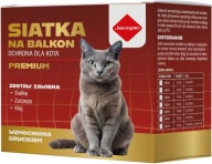 ZESTAW SIATKA NA BALKON DLA KOTA WZMOCNIONA DRUCIKIEM BEZ WIERCENIA 6x3