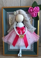 Aniołek w ramce - makrama