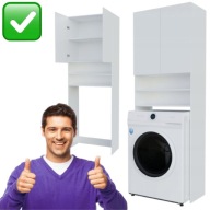 SZAFKA ŁAZIENKOWA WISZĄCA NAD PRALKĘ BIAŁA LAMINOWANA 4 PÓŁKI | PUVEROMEBLE