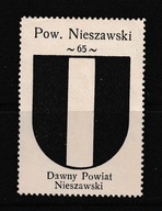 Nieszawa, Pow. Nieszawski, herb, biało-czarny, pełna guma, ~4x6,5 cm /DH/
