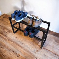 STOJAK NA BUTY OBUWIE METALOWY REGAŁ PÓŁKA SOLIDNY LOFT CZARNY