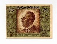 Niemiecka Afryka Wschodnia - 75 Pfennig - 1921 - bardzo rzadki UNC -