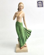 Tancerka półakt w zielonej sukni styl Art Deco Niemcy lata 20/30te