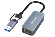 Konwerter sieciowy RJ45, adapter USB C/USB A do 2,5G Ethernet, DENLANE