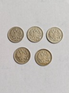 Rosja 10 kopiejek 1911-1915 zestaw 5 szt.