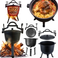 PALENISKO KOCIOŁEK ŻELIWNY 8L MYŚLIWSKI NA OGNISKO STOJAK