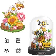 MIKRO KLOCKI 588PCS KWIATY PSZCZOŁA Z OŚWIETLENIEM I OSŁONĄ