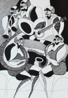 Rysunek "So What", tusz na papierze A3, Jazz