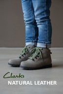 Clarks Heath Hike Youth trzewiki skórzane szare rozm. 33