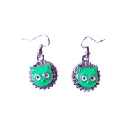 Kolczyki z wymiennym klipsem, koty 3D, miętowe