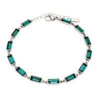 81653 Bransoletka platynowana 17+3 CM 4 MM EMERALD CRYSTAL Swarovski