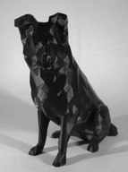 Duża Figurka Psa Low Poly 3D Pies Border Collie Ozdoba