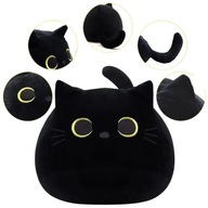 Miękka Maskotka Poduszka Kot Pluszak Czarny 35cm L