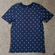 H&M granatowy t-shirt w palmy 158 164