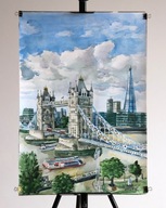 Obraz akwarela Tower Bridge Londyn Denys Tsarenko Oryginał