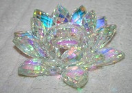 ŚWIECZNIK KRYSZTAŁOWY KWIAT LOTOSU EFEKT HOLO GLAMOUR CRYSTAL NA TEALIGHT