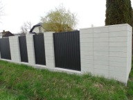 Ogrodzenie betonowe, pustak gładki, bloczek Combet PG54x39x16 Biało-kremowy